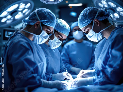 Surgical Team in Action During an Operation