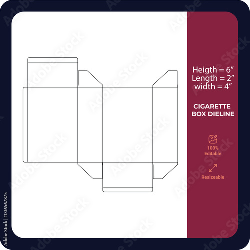 cigarette box dieline 100% edit able