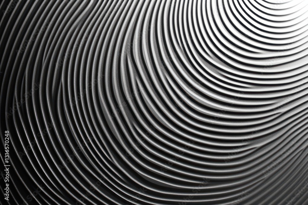 Obraz premium Abstract grayscale image of curved lines. Perfect for backgrounds, textures, or design projects needing a modern feel.