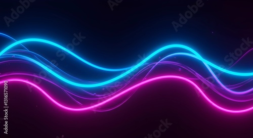 Glowing neon wave design.