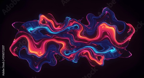 Abstract neon energy swirl.