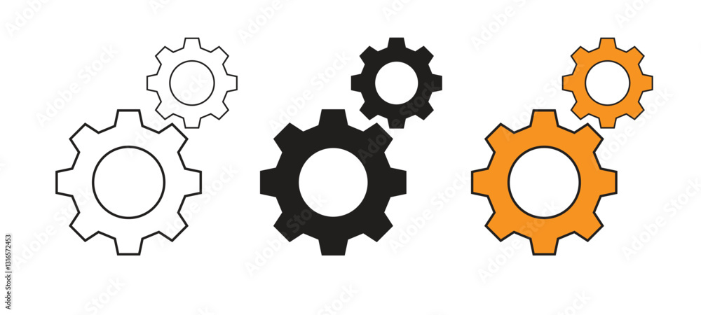 Cog settings sign and symbol. Gear Sign.setting Icon set vector. Cog settings sign and symbol. Gear Sign.setting Icon set vector.