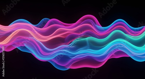 Neon fluid wave composition.