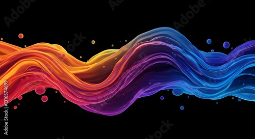 Vibrant glowing energy wave.