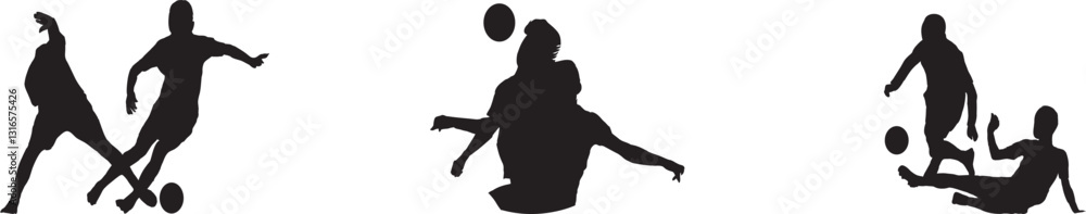 football player silhouette, soccer player vector illustration football player silhouette, soccer player vector illustration