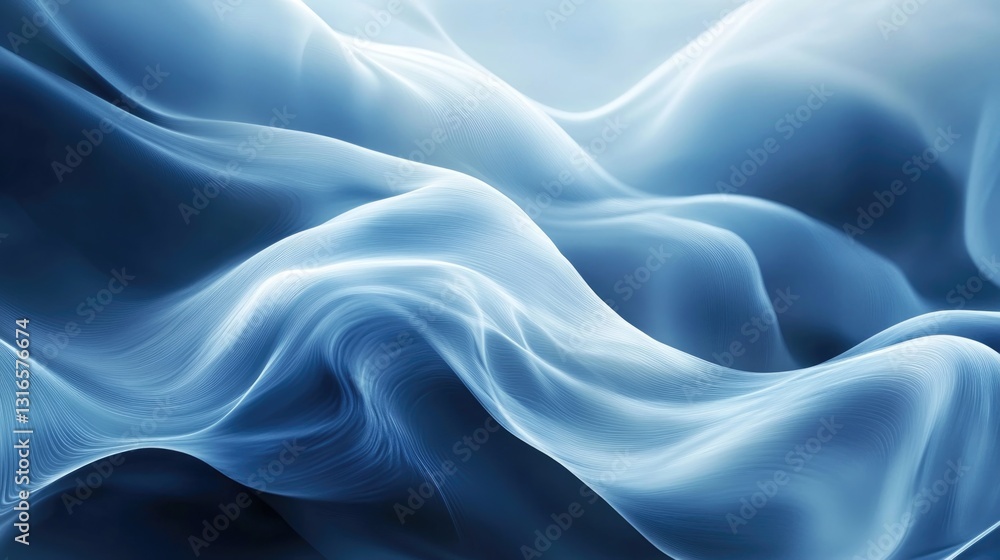 Obraz premium Beautiful flowing blue abstract shapes creating an ethereal background effect