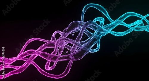 Dynamic neon light trails.