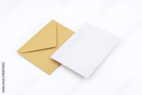 brown envelope with a white card on top of it
