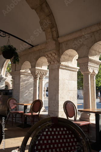 Cafe in Fisherman's Bastion in Budapest
