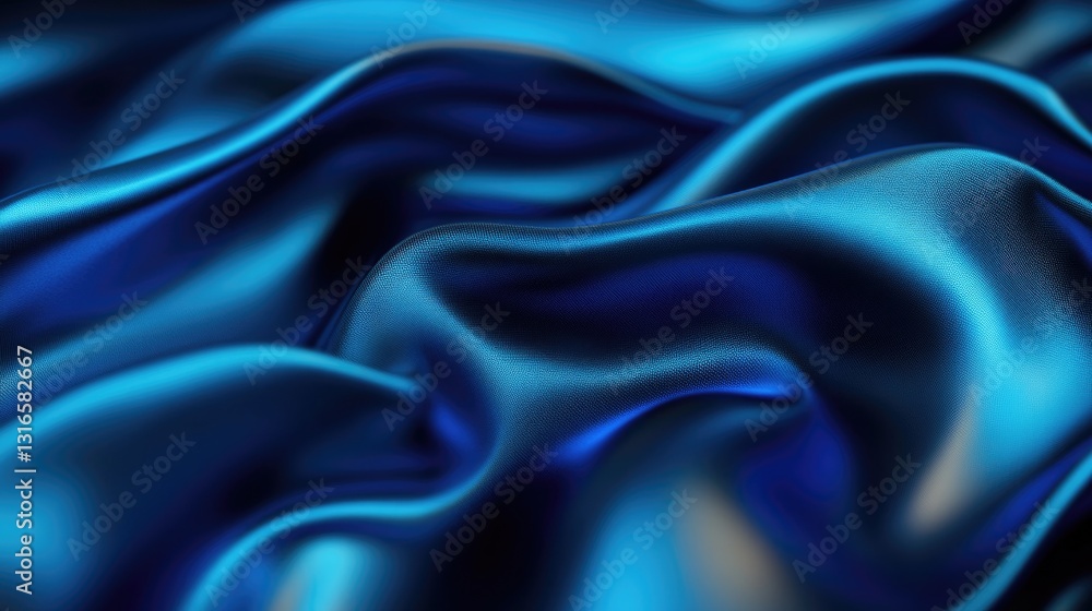 Obraz premium Blue fabric displayed with folds and beautiful light reflections