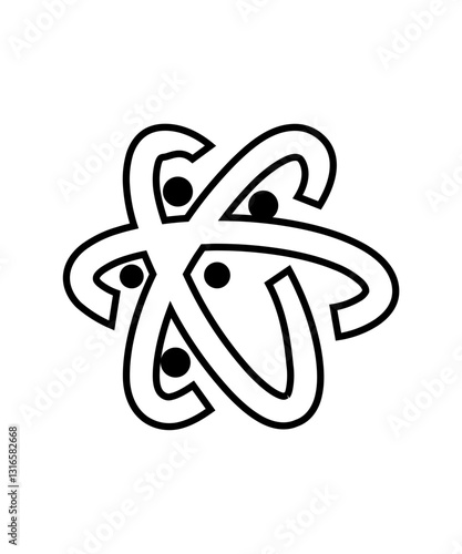 Atom icon with sharpness