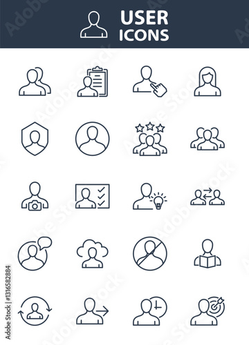 Set of user icons, avatar