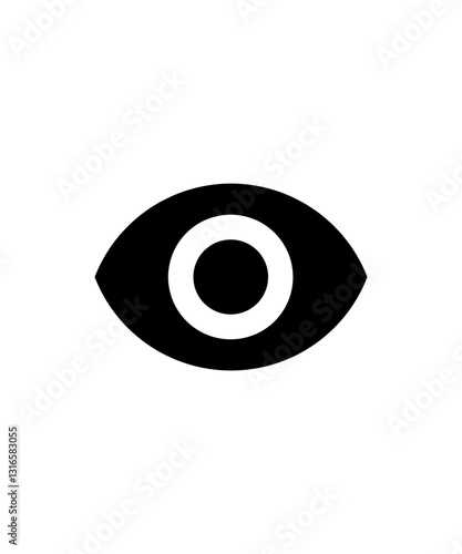 Eye or vision icon filled with black