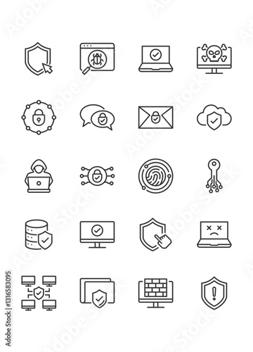 Set of Cyber security icons