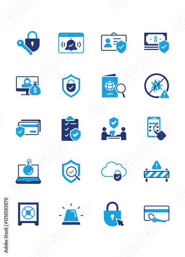 Set of security icons, protection