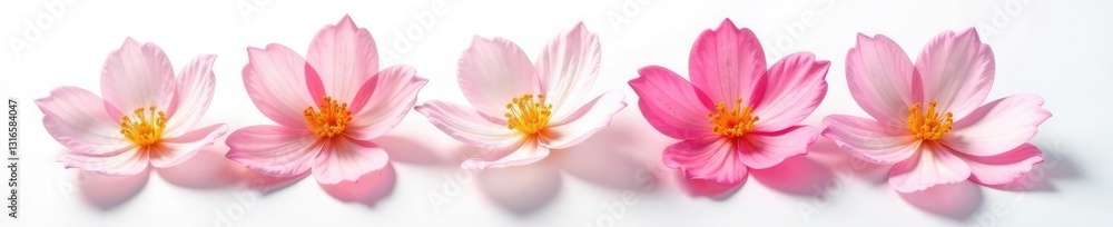 Obraz premium Delicate flower petals unfolding on white background, isolated, flowers, blossom