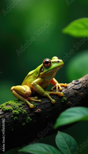 Frogs and insects in Malabar gliding frog habitat, wildlife, arthropod