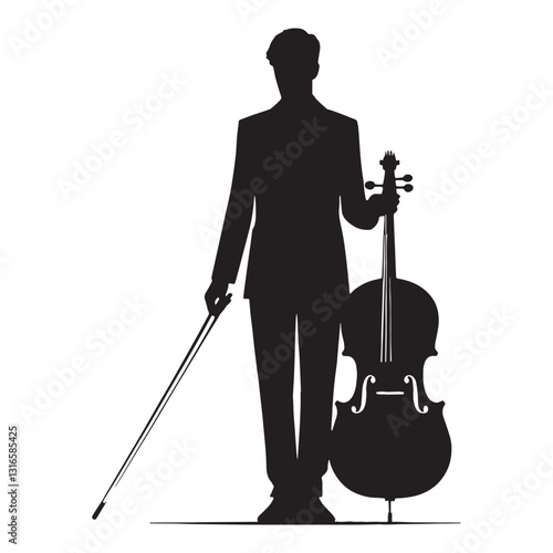 Songwriter Musician silhouette, transforming emotions into lyrics and melodies - Musician illustration - Minimalist Musician vector - Profession silhouette
