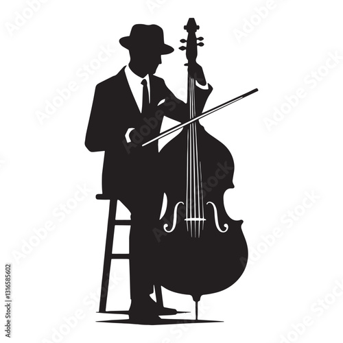 Choir Singer Musician silhouette, blending voices into harmonic beauty - Musician illustration - Minimalist Musician vector - Profession silhouette
