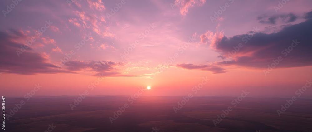 Fototapeta premium Aerial Sunset over Plains