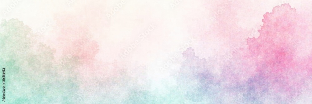 Obraz premium Soft blush pink, lavender, and mint green watercolor wash subtle texture , wallpaper, calm, wash