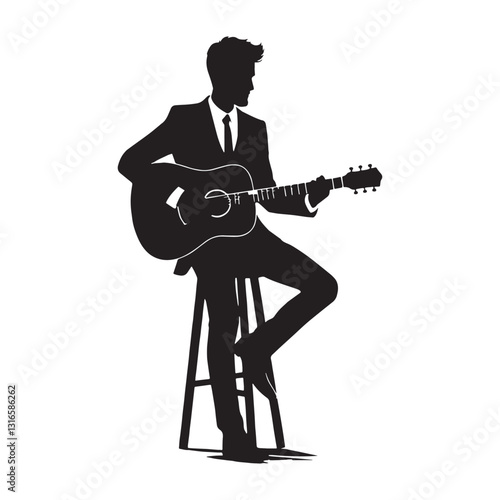 Hip-Hop Artist Musician silhouette, spitting rhymes with precision - Musician illustration - Minimalist Musician vector - Profession silhouette
