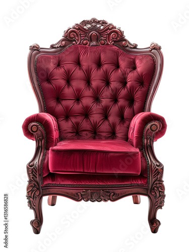 Luxury throne chair isolated on transparent background