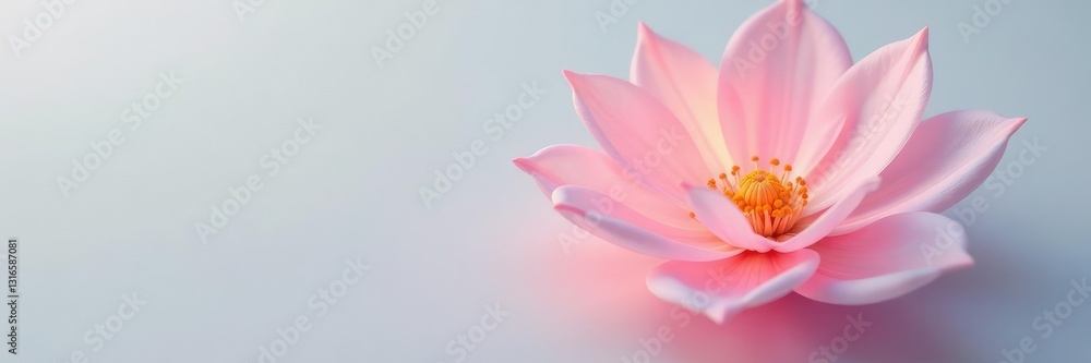Luminous flower isolated on pure white surface, abstraction, ethereal Luminous flower isolated on pure white surface, abstraction, ethereal