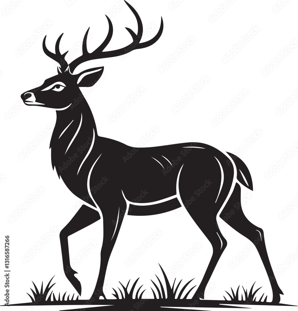 Obraz premium a-vector-silhouette-image-of-a-plain-deer-icon-wit (4).eps
