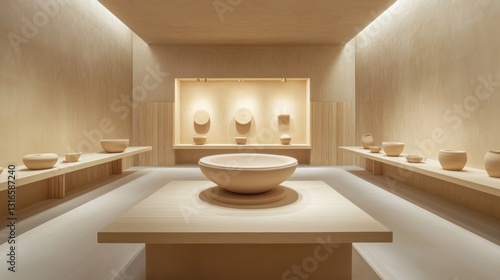 Minimalist Pottery Display Room