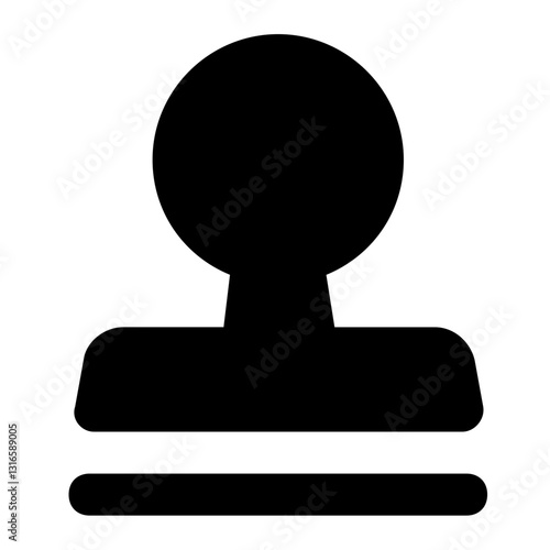 A Simple Yet Powerful Stamp Signifying Approval, Authority, And Finality With Bold Black Lines And A Solid, Rounded Top