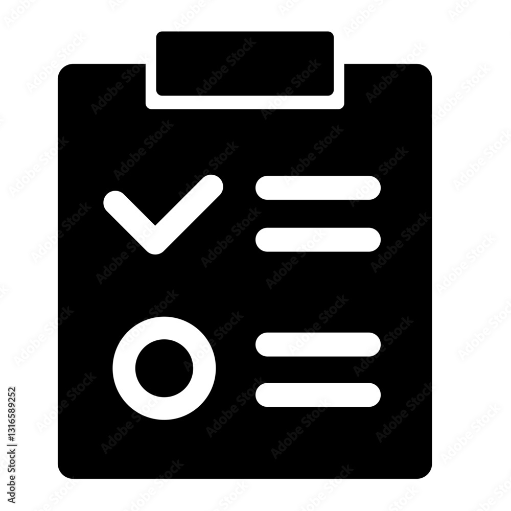 A Checklist Signifying Completion, Organization, And Progress, Depicted In Bold Black On A Clean White Background A Checklist Signifying Completion, Organization, And Progress, Depicted In Bold Black On A Clean White Background