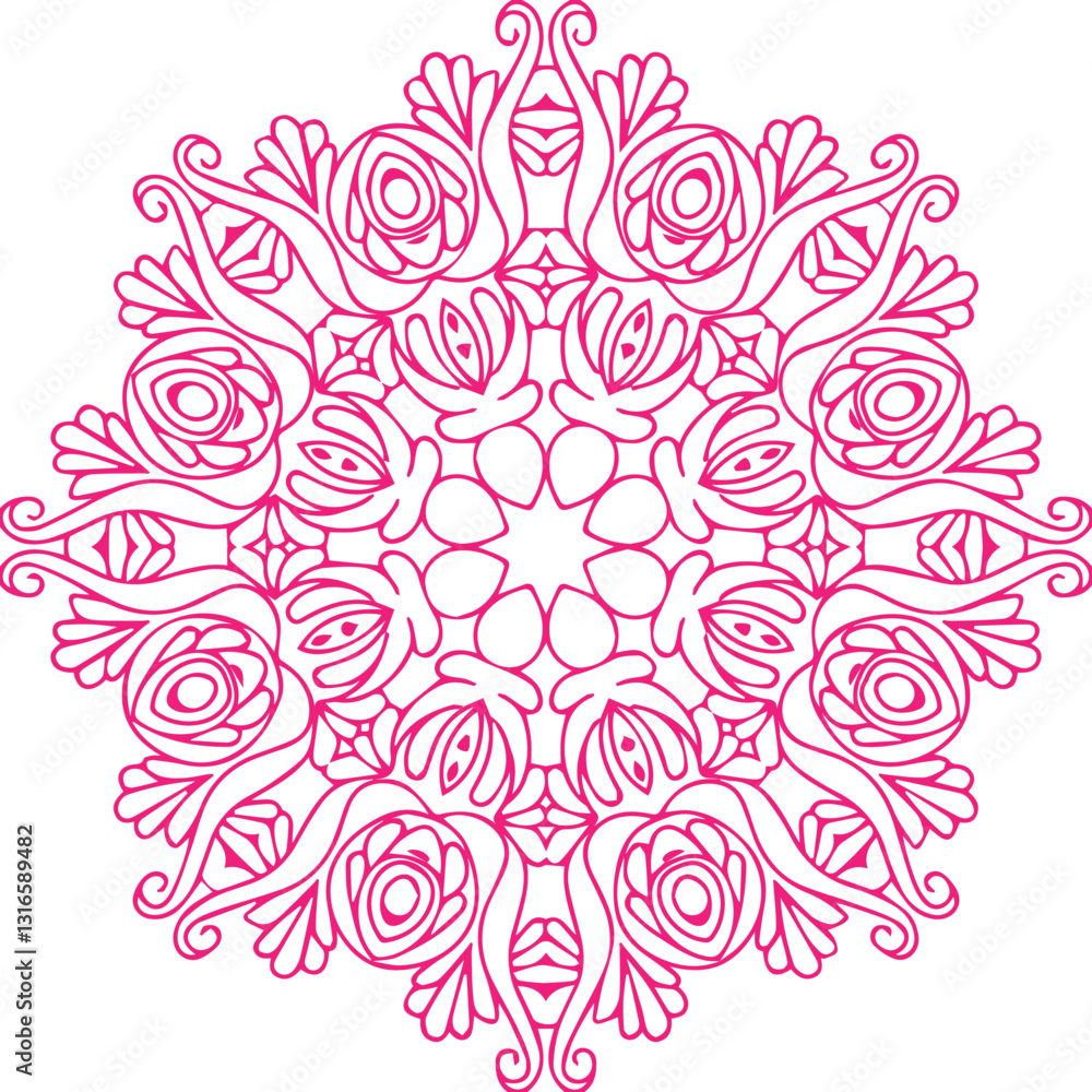 Beautiful flower art and mandala vector design Beautiful flower art and mandala vector design