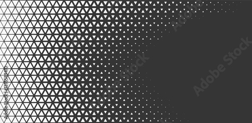 Triangles Halftone Pattern Vector Abstract Geometric Technology Background. Triangular Half Tone Texture