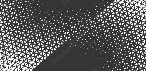 Triangles Halftone Pattern Vector Abstract Geometric Technology Background. Triangular Half Tone Texture