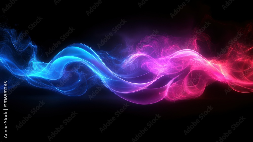 Obraz premium Abstract neon smoke waves