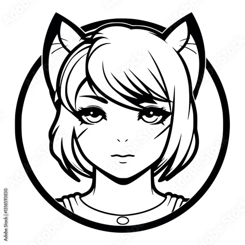 Kawaii Anime Cat Girl – Mysterious Feline Allure