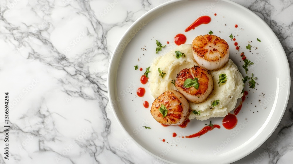 Grilled Scallops with Mashed Potatoes and Asparagus Grilled Scallops with Mashed Potatoes and Asparagus