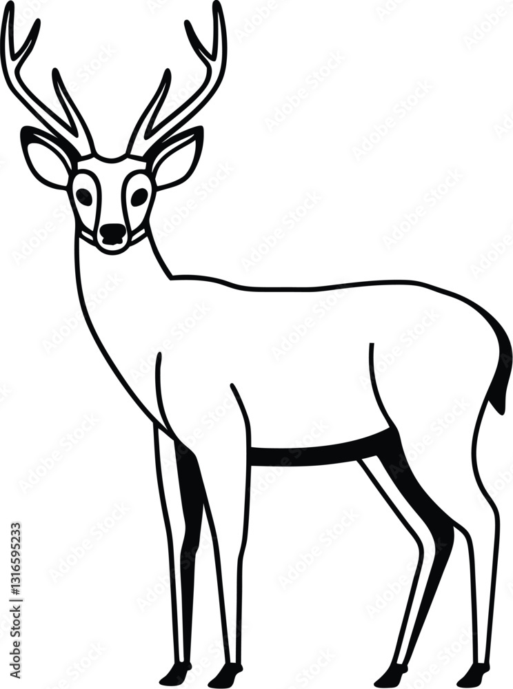Fototapeta premium Deer Vector Silhouette (19).eps