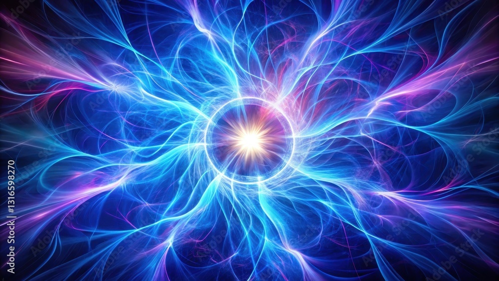 Fototapeta premium Radiant Energy Burst A Celestial Ring of Light and Vibrant Plasma Streams