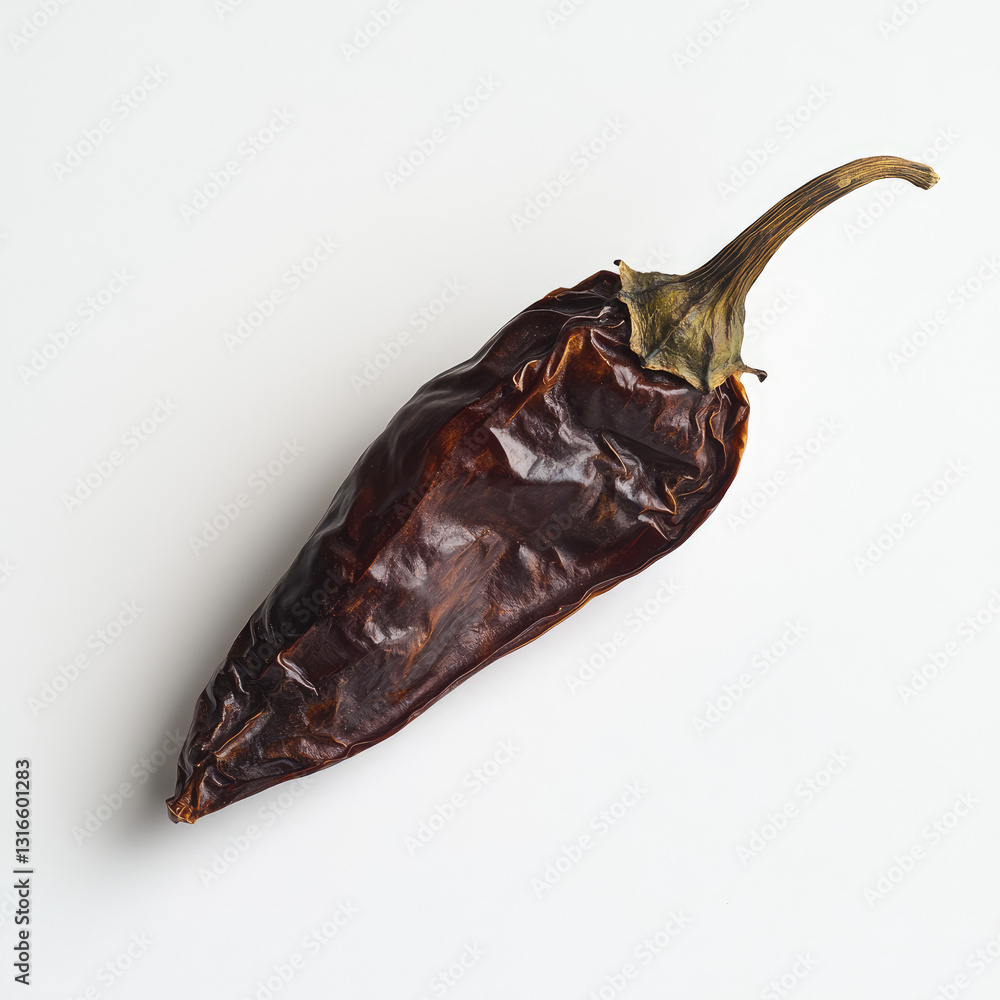 Dried Ancho Chili Pepper on white background Dried Ancho Chili Pepper on white background