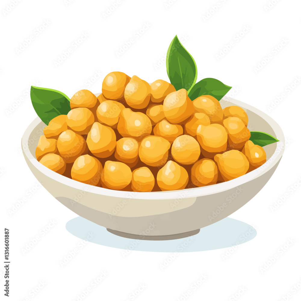 2D flat vector illustration chickpeas icon isolated on a white background.
2D flat vector illustration chickpeas icon isolated on a white background.