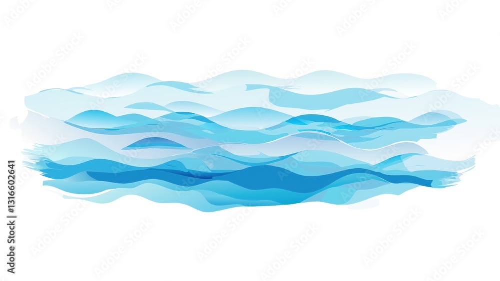 Serene Ocean Waves Flowing Gently Across A Boundless Horizon With Soft Blue Hues And A Painterly Abstract Style Serene Ocean Waves Flowing Gently Across A Boundless Horizon With Soft Blue Hues And A Painterly Abstract Style