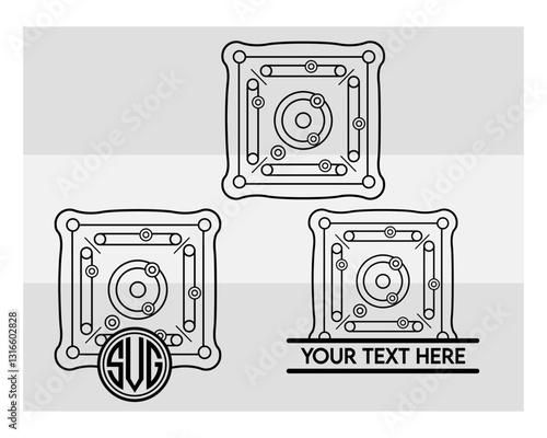 Carrom Board SVG Silhouette, Carrom Silhouette, Sports Svg, Carrom Coins Svg, Carrom Game Svg, Carrom Board Png, Carrom Board Svg Images, Cut Files