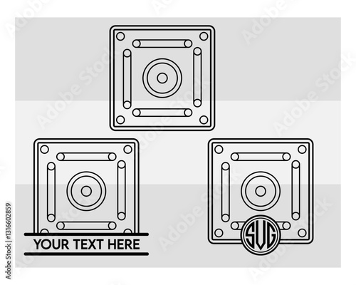 Carrom Board SVG Silhouette, Carrom Silhouette, Sports Svg, Carrom Coins Svg, Carrom Game Svg, Carrom Board Png, Carrom Board Svg Images, Cut Files