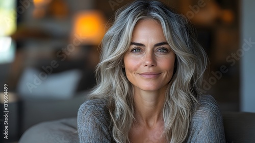 Senior woman with natural, youthful features after eyelid surgery, smiling confidently