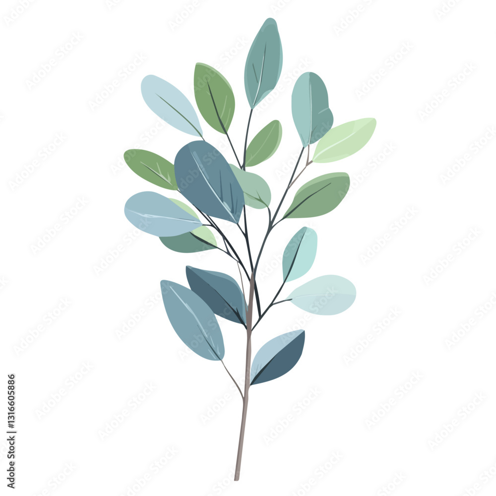 2D flat vector illustration Eucalyptus icon isolated on a white background.
2D flat vector illustration Eucalyptus icon isolated on a white background.
