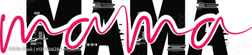 Stylish "Mama" Text Design in Pink and Black