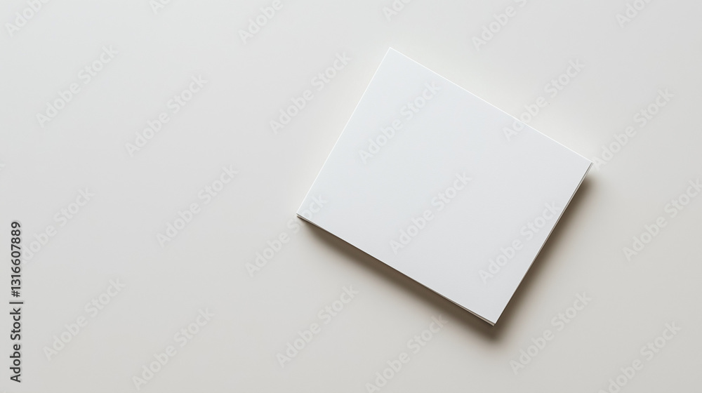 Blank white card on a flat surface, symbolizing simplicity and clarity in design. Blank white card on a flat surface, symbolizing simplicity and clarity in design.