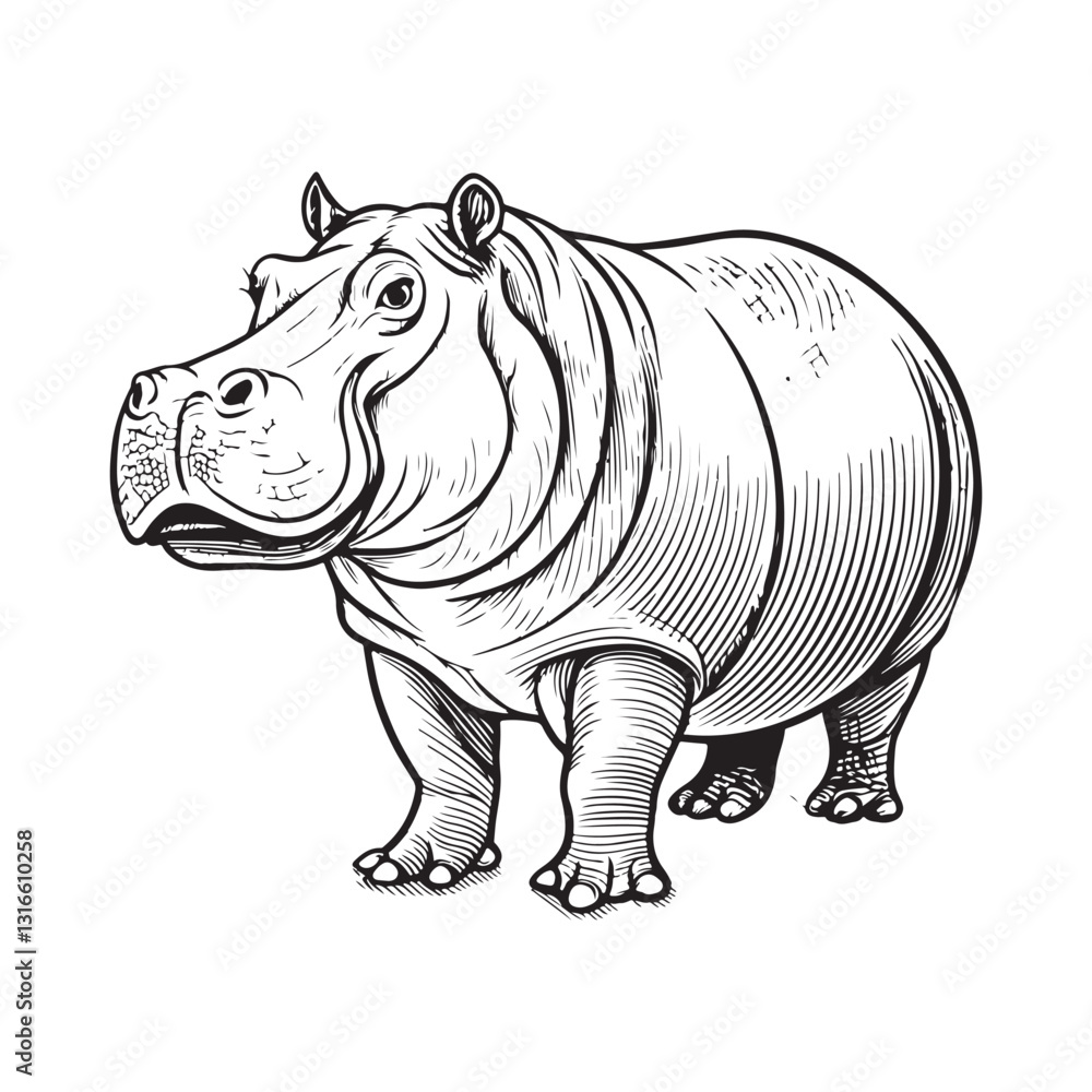 Fototapeta premium Hippopotamus Vector 